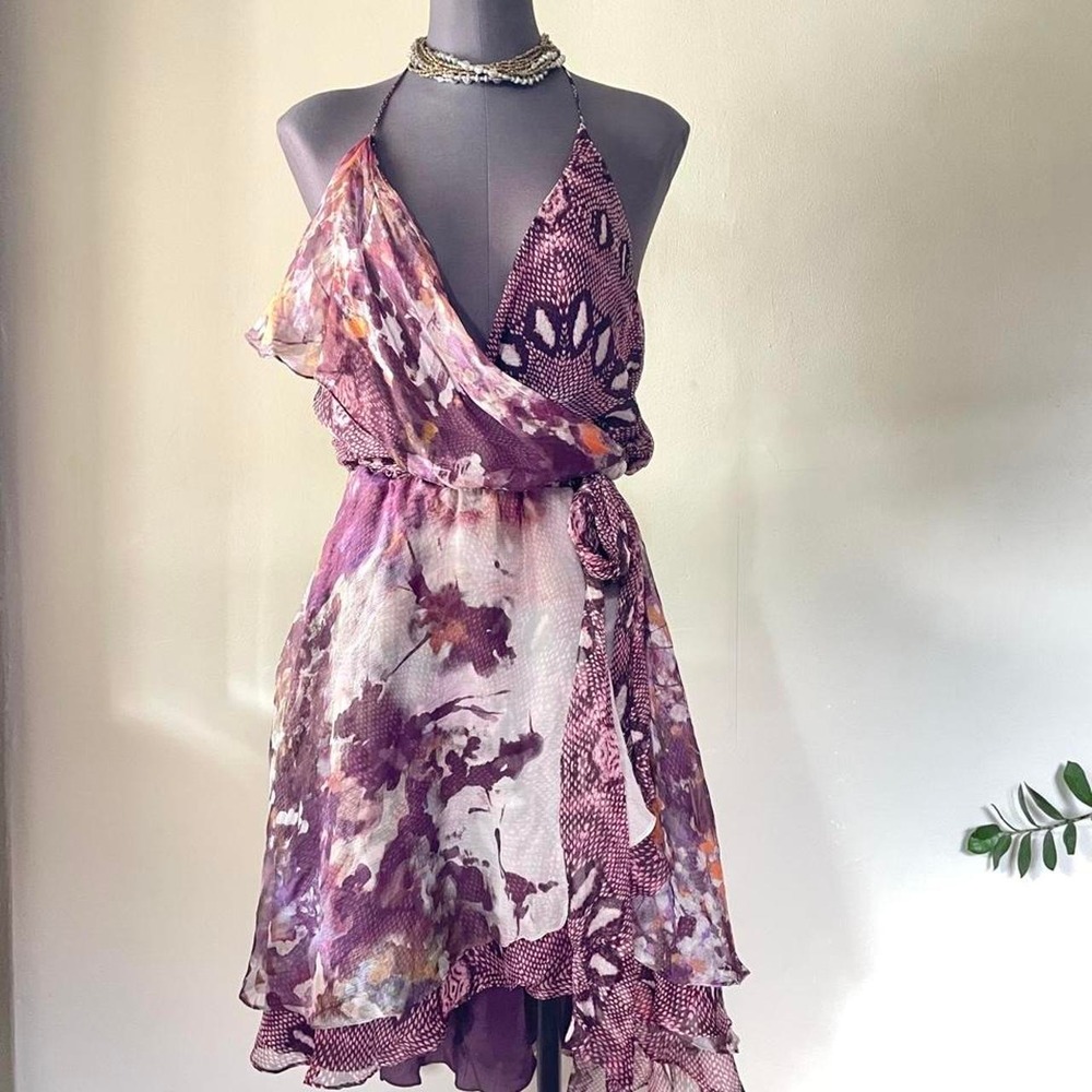 Haute Hippie 100% Silk Flutter Dress Size M